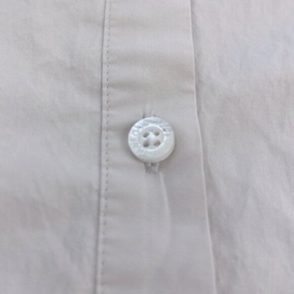 Thakoon Ruffle Blouse Cotton High Collar Long Sleeves Tan/Cream Button Front M - Picture 10 of 13